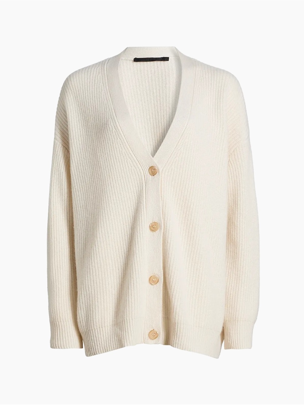 Jenni Kayne Cream Cashmere Cocoon Cardigan V-Neck Button Ivory 3X